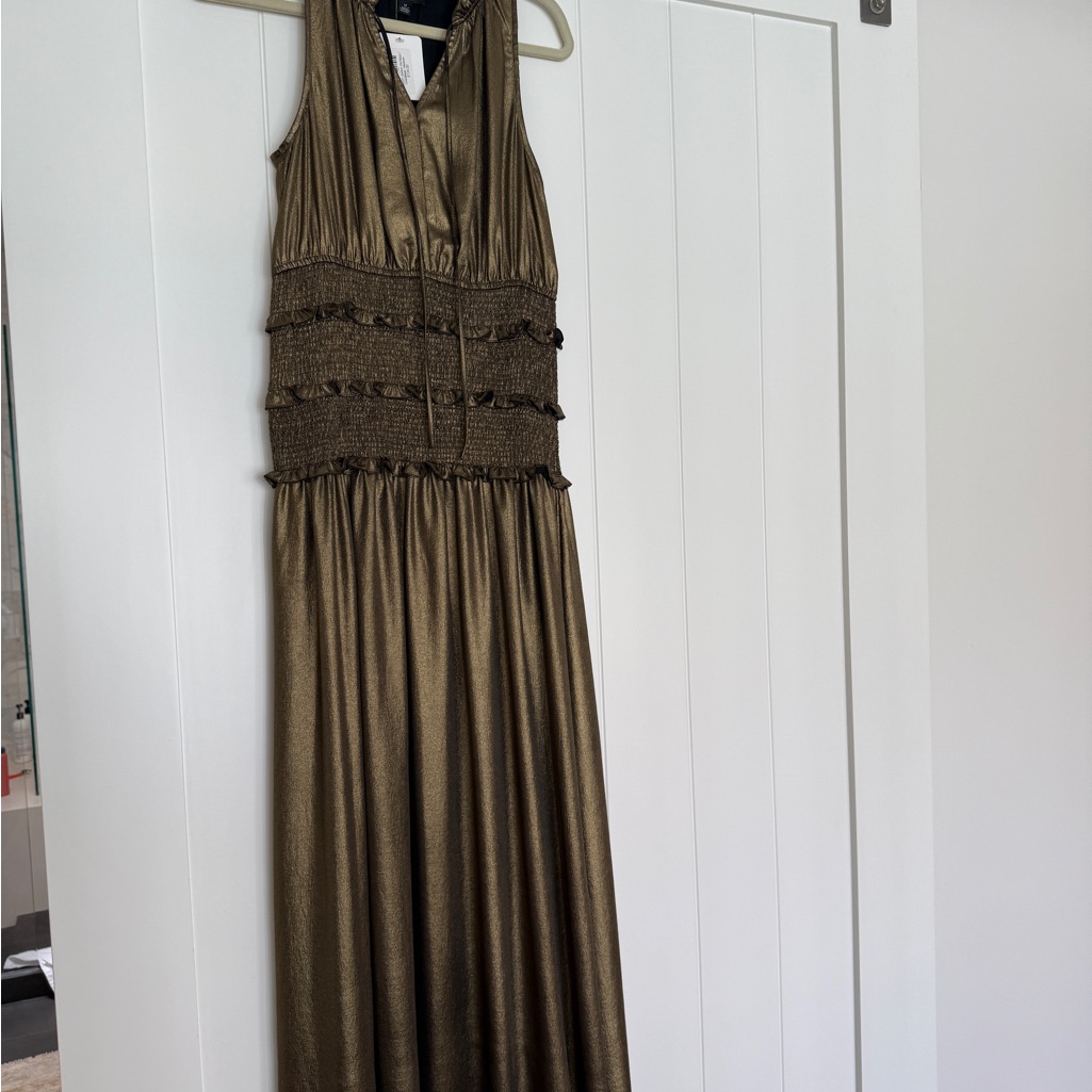 Current Air Golden Bronze Maxi Gown V-Neck Sleeveless
